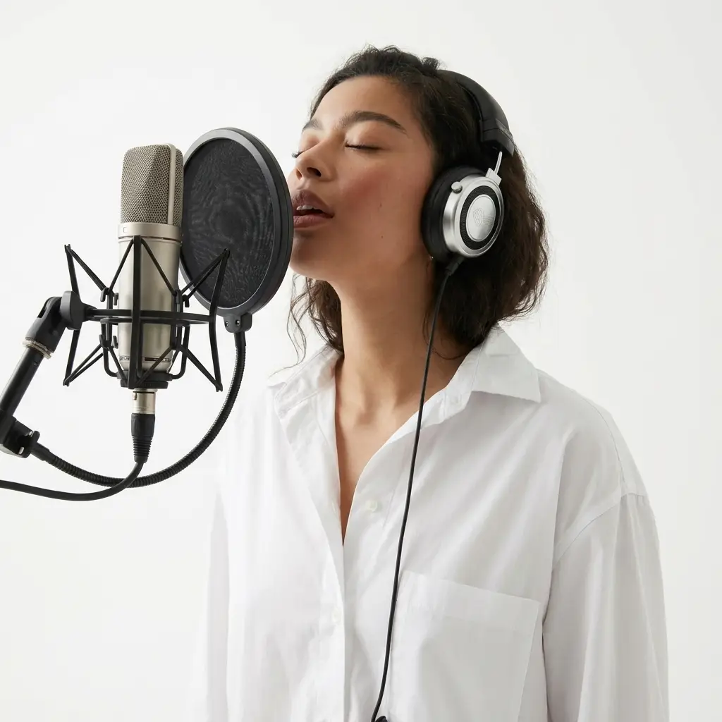 Luna Vega en el estudio